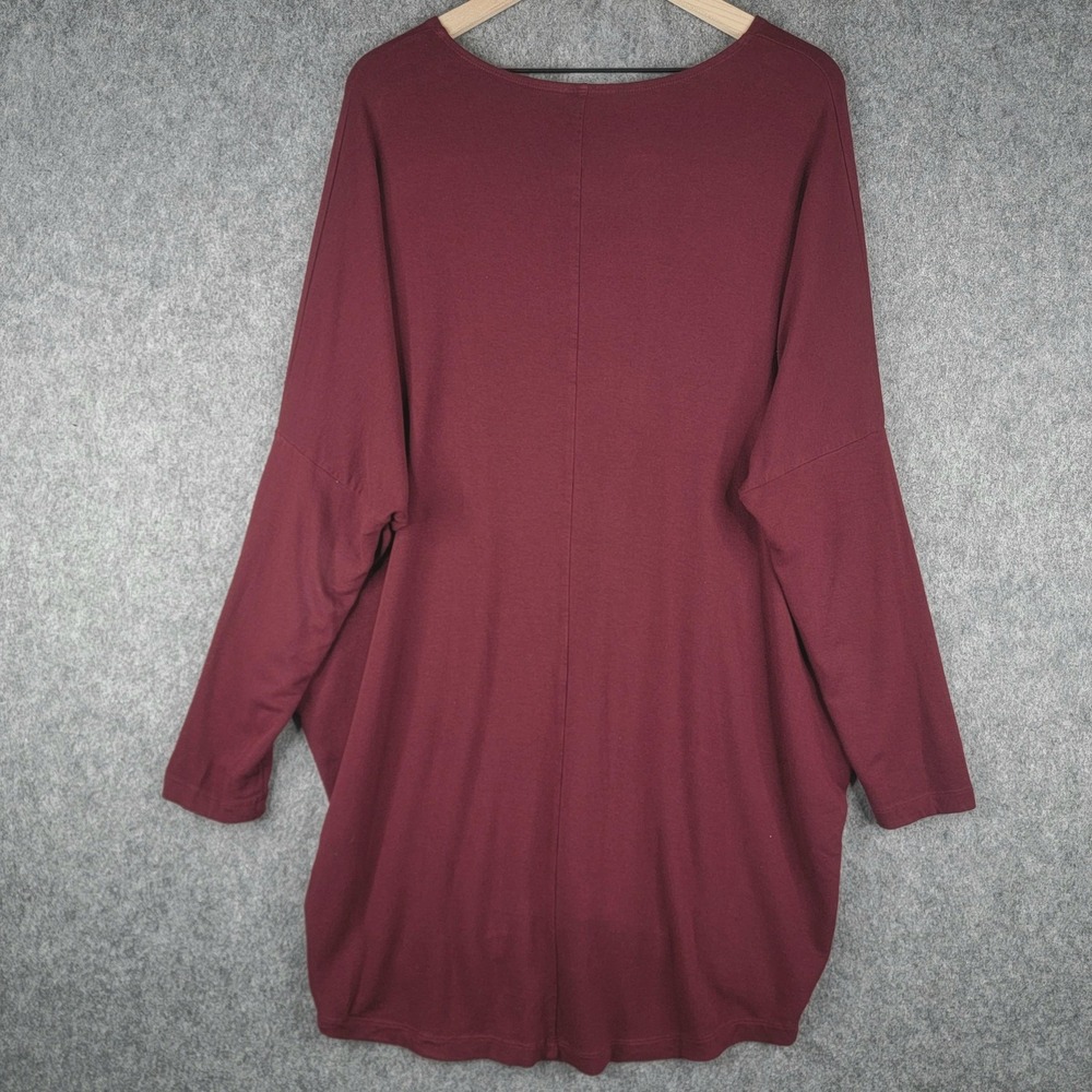 Byrn Walker Shirt Womens L Burgundy Rachelle Tunic‎ Oversized Dolman Sleeves USA - Picture 3 of 10